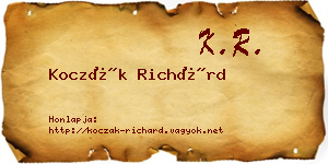 Koczák Richárd névjegykártya
